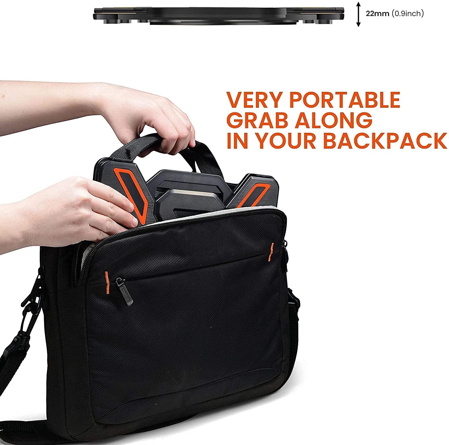 STRIFF Laptop Tabletop Stand, Adjustable Laptop Computer Stand, Multi-Angle, Portable Foldable Laptop Riser Notebook Holder Compatible for 9 to 15.6 Laptops (Black) - Image 3