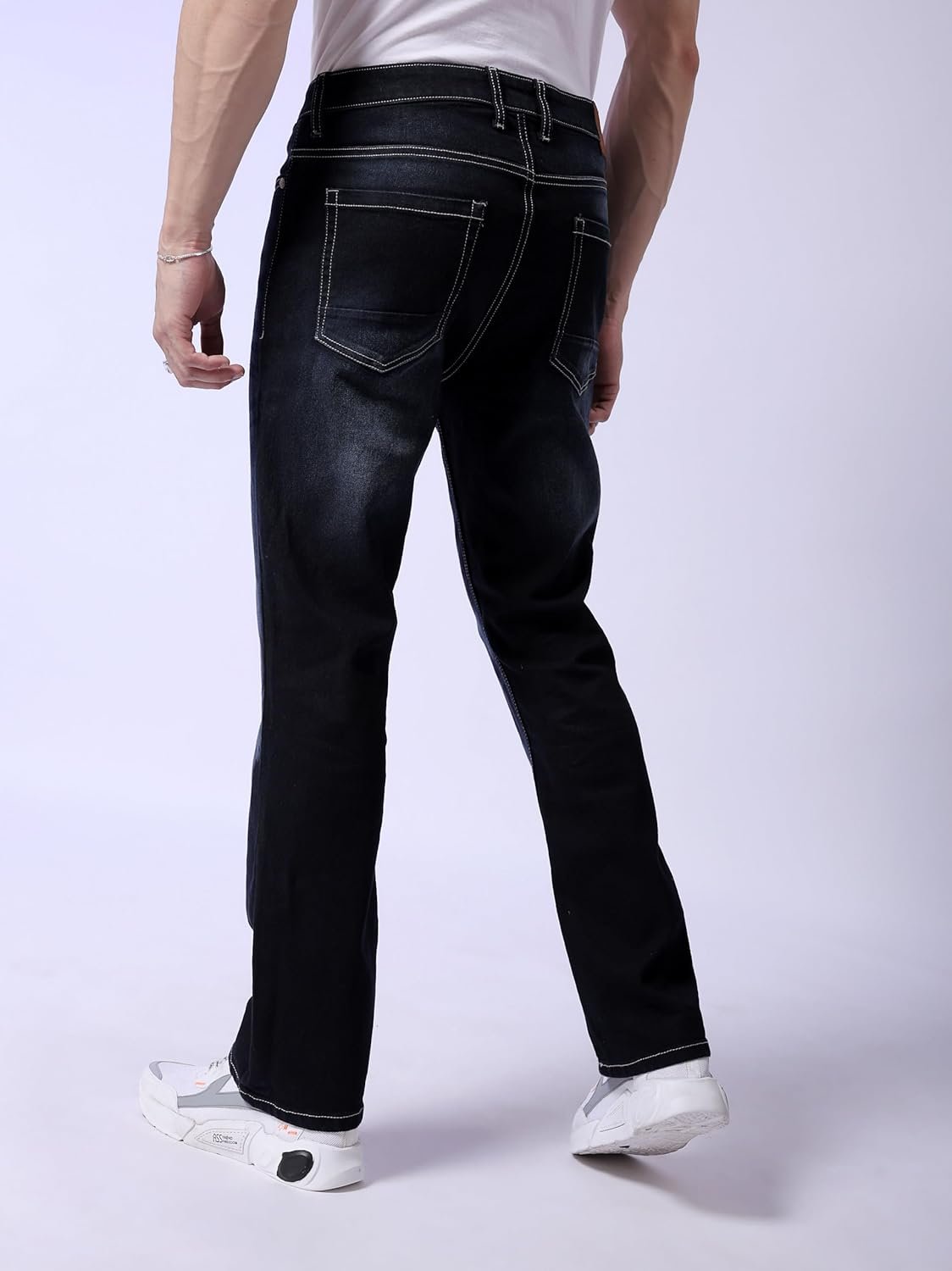 The Indian Garage Co Men Mid Rise Bootcut Solid Mid-Rise Stretchable Jeans - Image 4