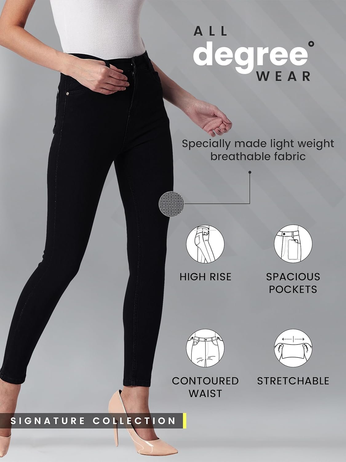 Dolce Crudo Women's Skinny High Rise Regular Stretchable Denim Jeans - Image 2