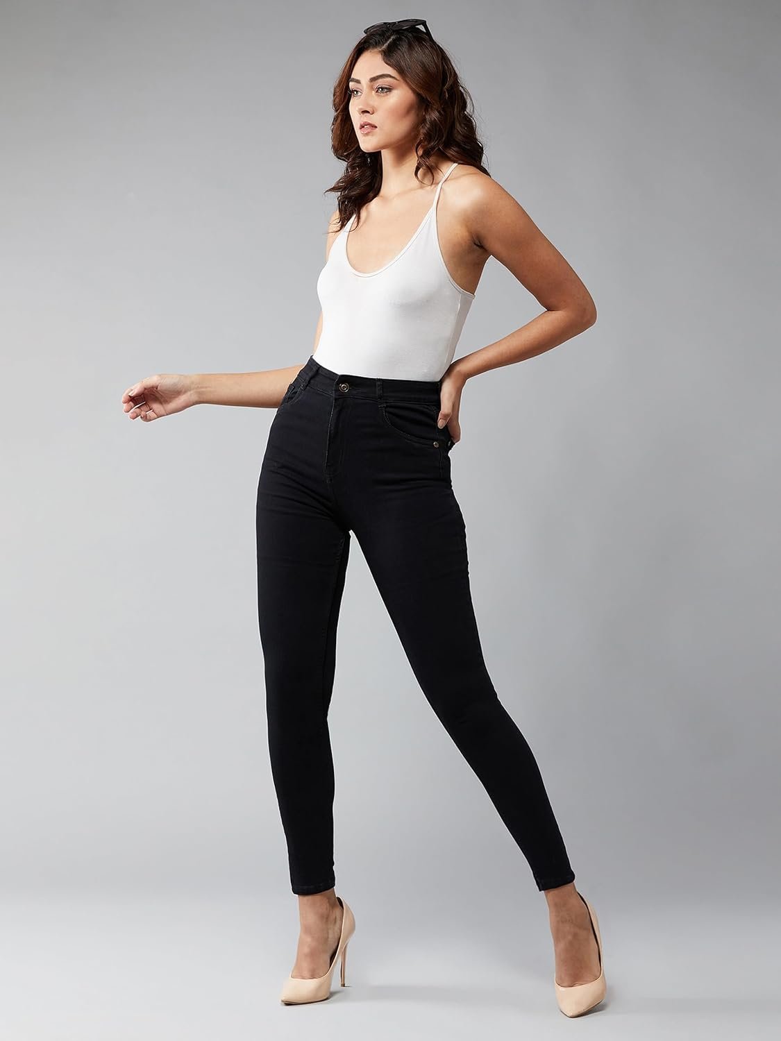 Dolce Crudo Women's Skinny High Rise Regular Stretchable Denim Jeans - Image 3