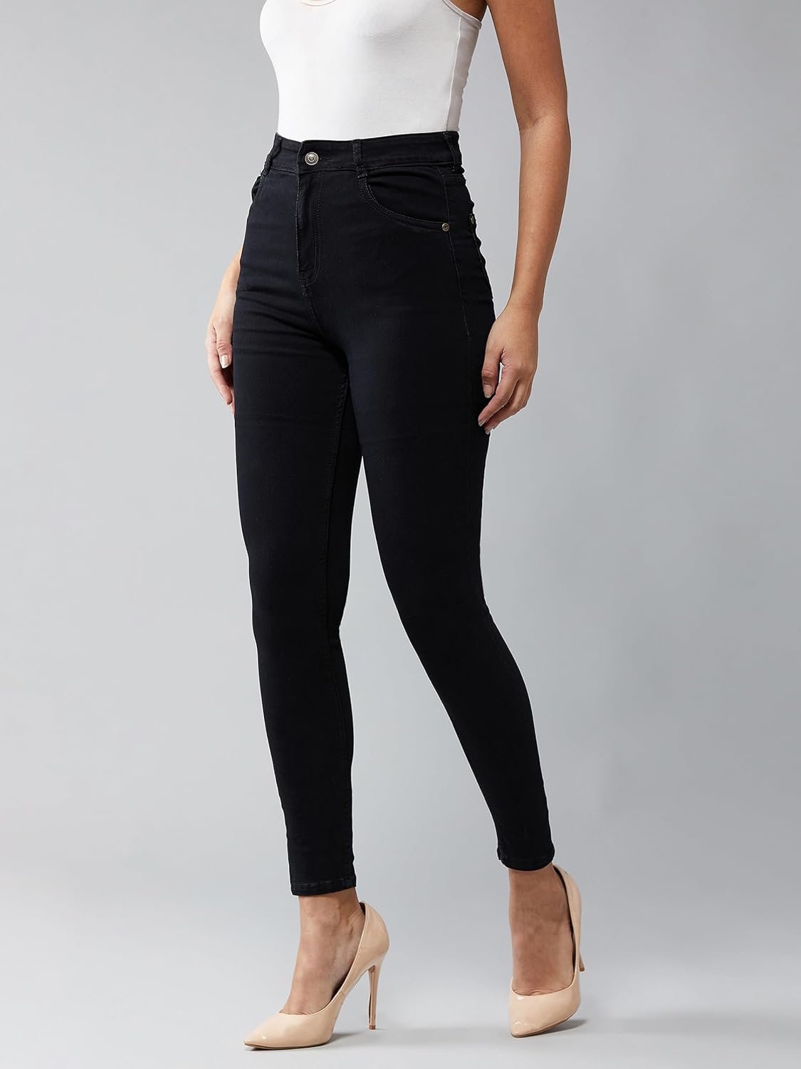 Dolce Crudo Women's Skinny High Rise Regular Stretchable Denim Jeans - Image 4