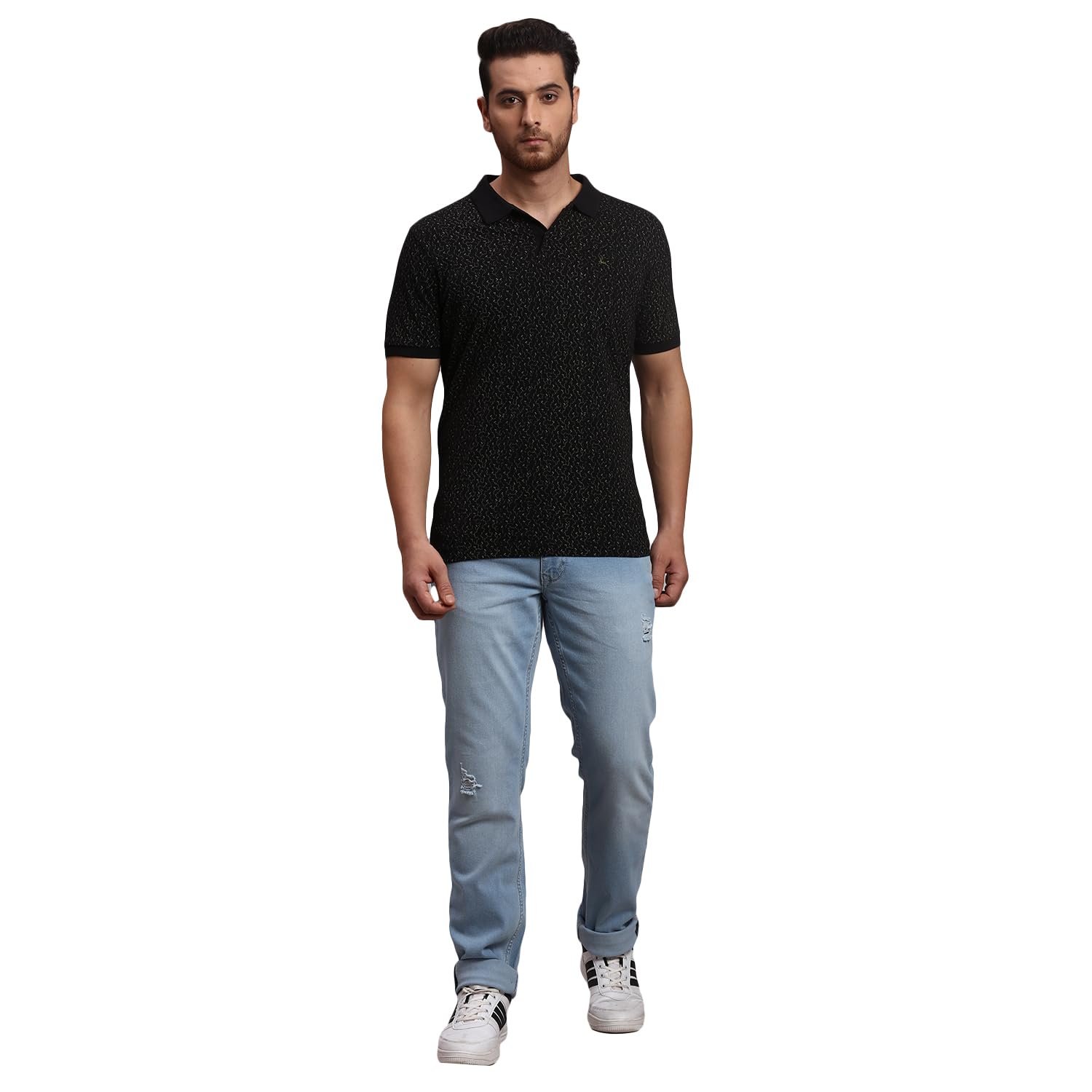 Parx Men's Fitted Cotton Jeans (XCYA01575B3_Blue) - Image 5