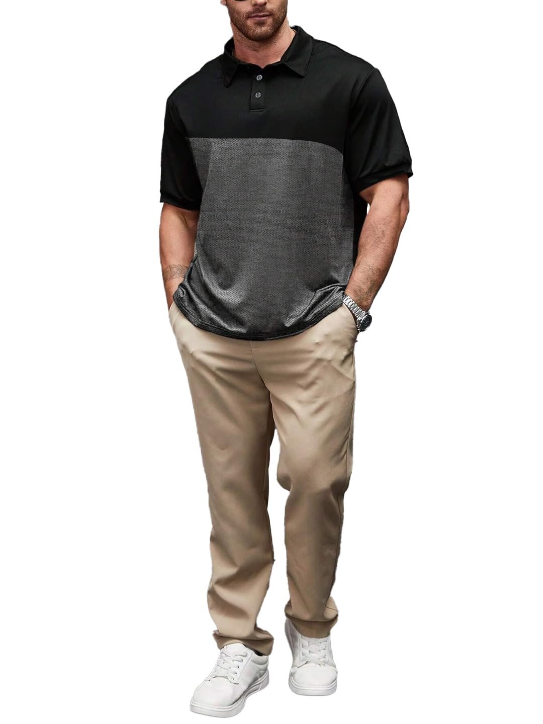 LEOTUDE Men Matty Stylish Regular Fit Polo T-Shirt - Image 3