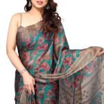 MIRCHI FASHION Women's Stylish Chiffon Botanical Printed Saree with Blouse Piece