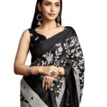 SIRIL Women's Bagalpuri Silk Saree | Varli Printed Saree With Unstitched Blouse Piece