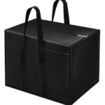 Storite Big 85 L Moisture Proof Nylon Clothes Storage Bag Organiser for Books Magazine, Stationery Paper, Document Toy Storage -(Black, 57x 36.8X 40.5 cm) Rectangular