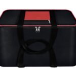 Storite Nylon Big Underbed Storage Bag Moisture Proof Cloth Organiser with Zippered Closure and Handle(BlackRed, 54x46x28cm) Rectangular