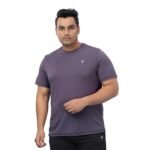 TECHNOSPORT Men Polyester Slim Fit Crew Neck Plus Size Solid T-Shirt Technocool+ for Sports and Regular Use