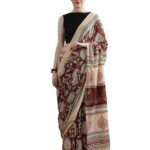 Vaishnavi Handicrafts Women's Hand Block Print Jaipuri Cotton Mulmul Saree with Blouse Piece | Cotton Saree For Women & Girls